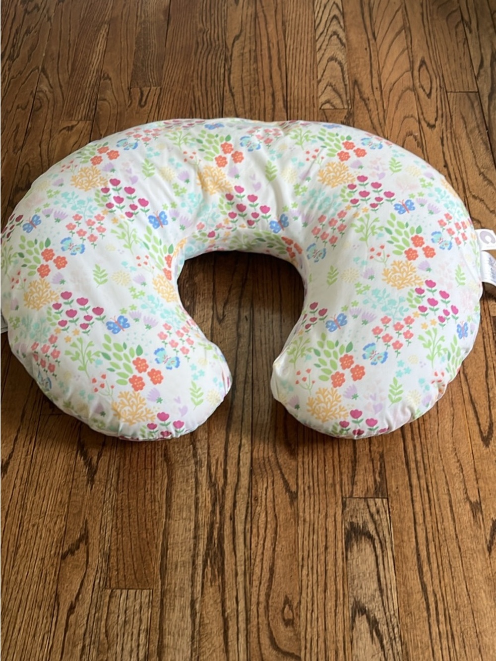Floral Nursing & support Pillow in White with Pastel Flower Pattern